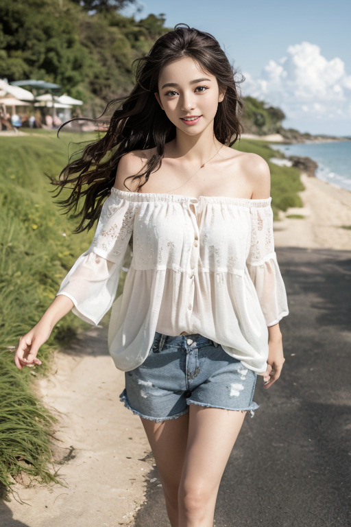 オフショルダーブラウス - Off-shoulder blouse