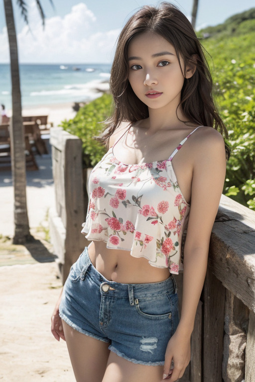 ボタニカルプリントトップス - Botanical print top