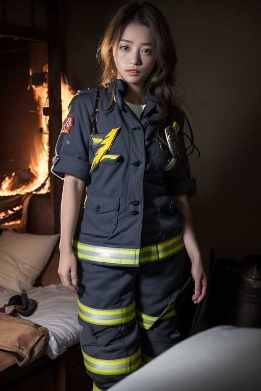 Firefighter Uniform, Firefighters wear specialized uniforms that provide protection and visibility in emergency situations., 消防士は、緊急時に保護と視認性を提供する特殊な制服を着用します。