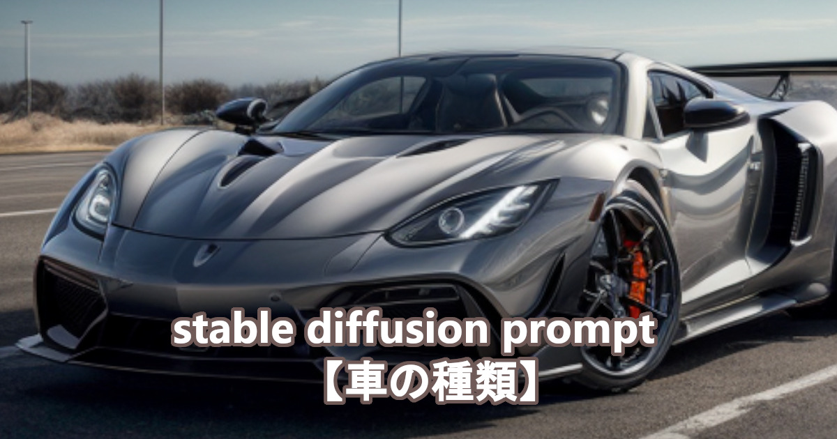 スポーツカーをstable diffusionのプロンプト・呪文により描かれたリアルなAI生成画像